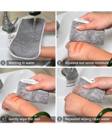 Kinhwa Microfiber Washy Ferry - 6 Luxurious Reusable Makeup Remover Towels | Suction-Strong Face Cleaning Cloths | 15cm x 30cm - Light Gray - Buy Online on GoSupps.com