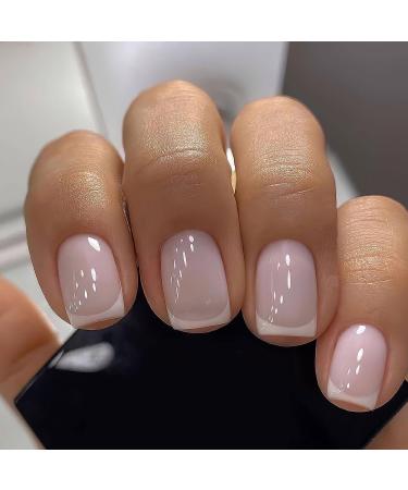 Celepaty French Tip Press on Nails - 24Pcs Short White Glossy False Nail Kit for Women and Girls - Buy Online on GoSupps.com