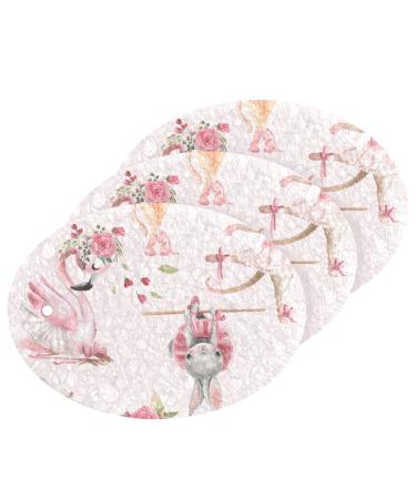 3-Pack Cleaning Kitchen Sponges Oval Cute Animal Pink Kitchen Cellulose Dishwashing Wood Pulp Cotton