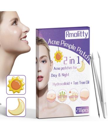 Rmolitty pimples patches hydrocolloid patches waterproof and breathable acne patch day and night 2 In 1 absorbing anti -pimples patches (violet)