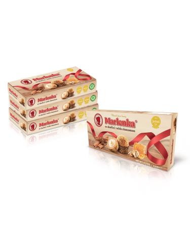 Marlenka honey balls 3 + 1 pack cinnamon |Delicious Nuggets |Pegs with cinnamon |4 x 10 balls |4 x 235g |Big packs |Sweets taste similar to Marlenka Kuchen