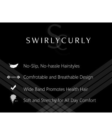 Women's Fashion Headband for Natural Curly Hair | No-Slip 3-Snap Adjustable Turban Headwrap (Black) - Washable & Stylish | 1 Pack - Buy Online on GoSupps.com