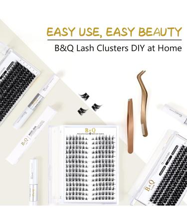 72 D-Curl B&Q Lash Clusters for DIY Natural Eyelash Extensions | Soft Fluffy D-MIX B 40 Clusters | UK-FD-B40-D-MIX - Buy Online on GoSupps.com