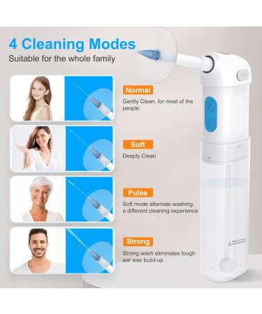 BOCOOLIFE Ear Wax Removal Electric Ear Cleaning Kit Waterproof Cleaner 4 Water Pressure Modes Temperature Display Ear Irrigation Flushing System Safe Effective Clean Wax Buildup 10 Tips Ear Basin Blue Cleaner - Buy Online on GoSupps.com