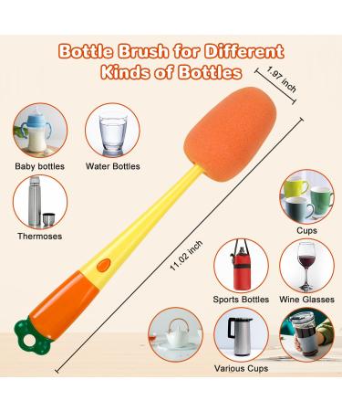 3-in-1 Bottle Brush Set for Cleaning Baby Bottles and Water Bottles - Includes Teat Brush - Bottle Cleaner Sponge Included - Buy Online on GoSupps.com