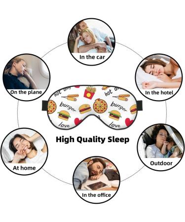 Fast Food Print Sleep Eye Mask | Soft Blindfold with Elastic Strap for Travel & Night Sleeping - Buy Online on GoSupps.com