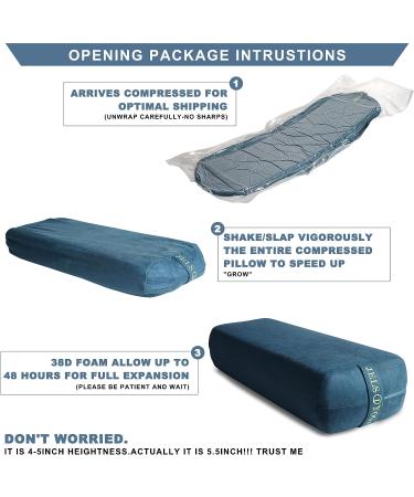 JELS Premium Yoga Bolster Pillow for Restorative & Yin Yoga | Machine Washable & Supportive Meditation Cushion | Sapphire - Buy Online on GoSupps.com