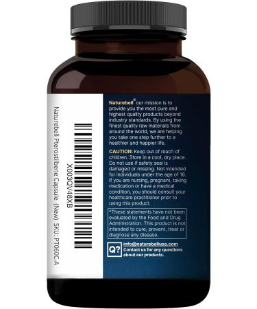 Pterostilbene Quercetin Supplements 200mg - 200 Capsules | Wild Blueberry Sourced for Healthy Aging, Memory, and Cardio Health - Buy Online on GoSupps.com