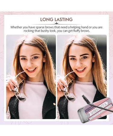SHEFANTA Eyebrow Soap & Wax Shaping Kit for Long-lasting 3D Feathery Brows - Waterproof Makeup Balm with Brushes - Natural Eyebrows Styling - Buy Online on GoSupps.com