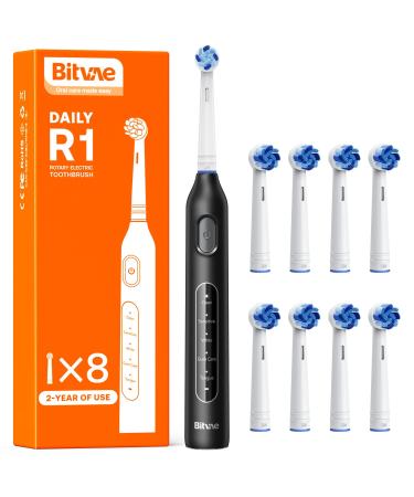 Electric Toothbrush for Adults and Kids Toothbrush with 8 Brush Heads 60 Days Battery Life 5 Modes Black