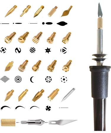 NB Blues 30W Wood Burning Kit with 22 Tips, 10 Stencils & Wood Chips - Professional Adjustable Leather/Wood Burning Tool Set - Buy Online on GoSupps.com