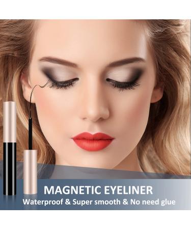 Magnetic Eyelashes with Eyeliner Kit - 7 Pairs Waterproof Reusable False Lashes Tweezer & Scissors - Natural Look No Glue - DM601 - Buy Online on GoSupps.com
