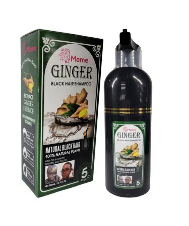Meme Ginger Black Hair Shampoo -16.9 Fl. Oz Natural Black Hair - Plant based and Formulated with Natural Vegetable Oil - Protects Hair Damage and No Color Fading - GREAT for Men and Women