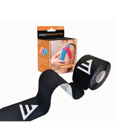 Kinesiology Tape 20 Strips / 10 Inch Precut Hypoallergenic Elastic Waterproof Breathable Medical Cotton Athletic Sports Tape for Pain Relief (Black)