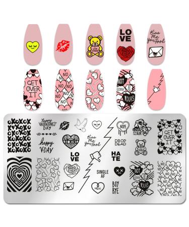 WOKOTO 6Pcs Heart Nail Stamping Plates - Nail Art Stamps Kit for Women and Girls - Buy Online on GoSupps.com