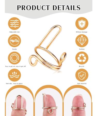 Ebanku 20pcs Adjustable Wudu Nail Rings Set with 96PCs Glue | Reusable Gold Fingernail Jewelry for Acrylic & Artificial Nail Art - Buy Online on GoSupps.com