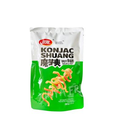 Weilong Konjac Shuang pic et aigre Snack Konjac sans gluten Snack chinois l'ar me ar me ardent OG ASIA 252 g