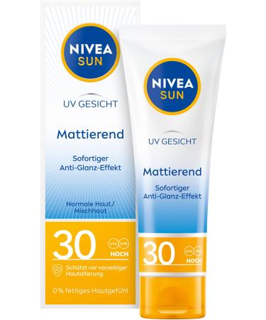Nivea sun uv face matting sun protection LSF 30 (50 ml) non -fatty sunscreen for the face immediately effective sun milk with light texture - Buy Online on GoSupps.com