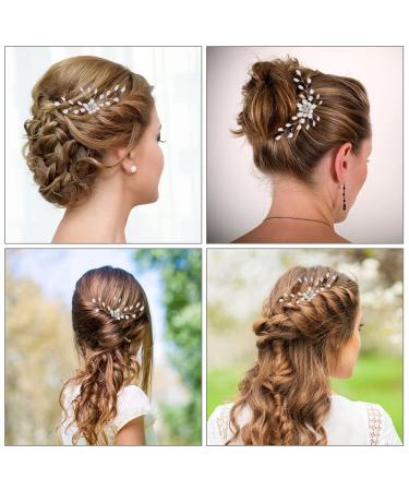 Pearl Crystal Bridal Hair Pins - Elegant Flower Shape Wedding Hairpin Set for Brides and Bridesmaids - Buy Online on GoSupps.com