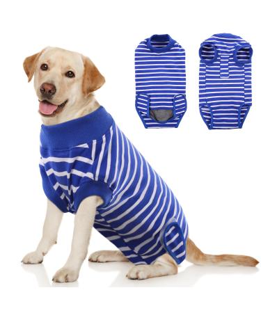 HJUMARAYAN OP BODY DOG-Dog Body after op bitch breathable body dogs after op with Velcro Medical Pet Shirt Dog alternative to the annoying ruff blue and white striped xl blue and white striped