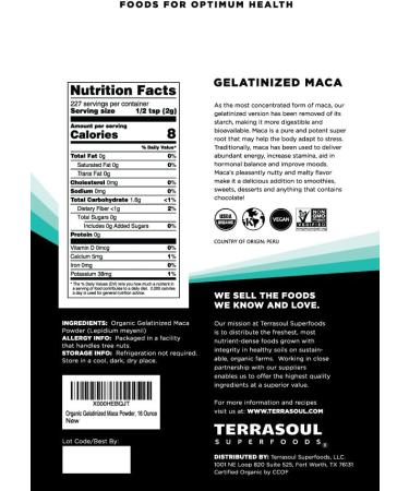Terrasoul Superfoods Maca Powder Gelatinized - 16 Oz. - Buy Online on GoSupps.com