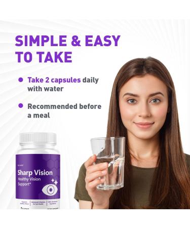 (3 Pack) Sharp Vision Capsules - Official SharpVision Eye Health Support Pills Natural Sharp Vision Advanced Supplement Vitamins for Overall Wellness & Support Health 180 Capsules for 3 Months - Buy Online on GoSupps.com