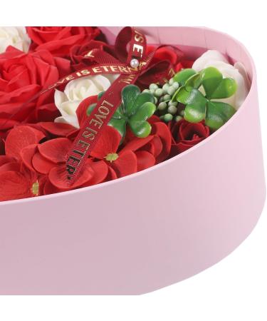 TOPBATHY Soap Decors Valentines Day in Box 1 Set of Shaped Soap Rose Box Soap Flowers Box with Greeting Cards Floral Scented Bath Soap for Women Girls Red - Buy Online on GoSupps.com
