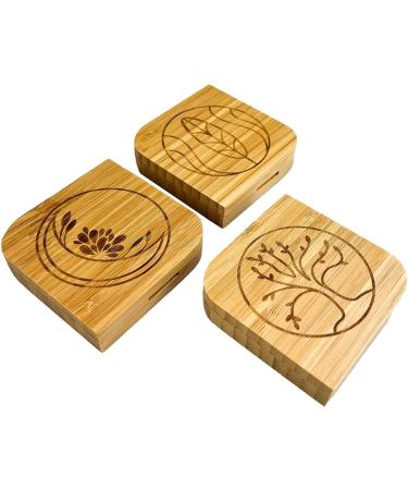 Wachsmann Bamboo Empty Powder Compact with Mirror - Refillable 3-Piece Set | Eco-Friendly Makeup Organizer - Buy Online on GoSupps.com