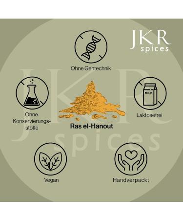 JKR Spices Ras el Hanout spice mix ideal for Moroccan oriental dishes vegan for vegetables fish meat couscous spices 100 natural without additives 250 - Buy Online on GoSupps.com