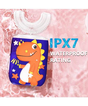 Kids Electric U-Shaped Ultrasonic Toothbrush - 2 Brush Heads, 6 Cleaning Modes, Cartoon Design - Birthday Gift (4-Orange) - Buy Online on GoSupps.com