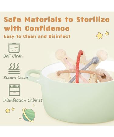 DDMY Manhattan Rattle Teething Toy | Silicone Sensory Pacifier for Infants 0-12 Months | Chew Toy for Sucking Needs | Navajo White - Buy Online on GoSupps.com