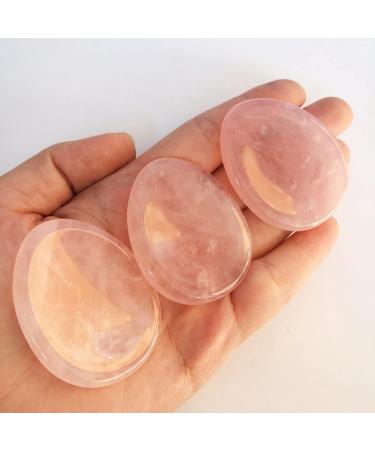 Manekieko Natural Rose Quartz Water Drop Chakra Thumb Worry Stone - Stress Relief Reiki Crystal Palm Stones for Healing - Buy Online on GoSupps.com