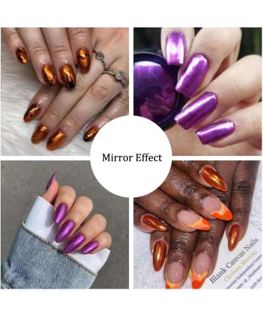 GZMAYUEN 6 Jars Chrome Nail Powder Metallic Nail Art 6 Colors + Eyeshadow Sticks | Mirror Effect Manicure Chrome Powder 1g/Jar - Buy Online on GoSupps.com