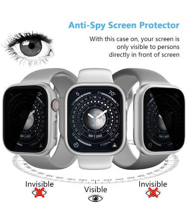 COMMUTER 3 Pack Privacy Screen Protector for Apple Watch 8/7 45mm - Hard PC Ultra-Thin Case with Anti-Peeping Tempered Film - Black/Clear/Blue - Buy Online on GoSupps.com