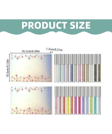  Generisch Set of 12 liquid glitter eyeshadows - 24 ml - Eye makeup - Quick-drying and colorfast - Suitable for (One size fits all) - Buy Online on GoSupps.com