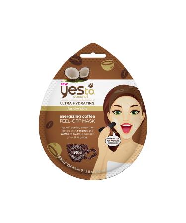 Yes To Coconut Ultra-Hydrating Energizing Coffee Peel-Off Mask For Dry Skin Coconut and Coffee To Hydrate and Energize Skin 1-Pack