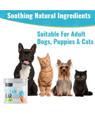 Dog Ear Wipes - Finger Pads | Stop Itching - Remove Dirt Wax & Clean Dirty Ears Easily | Aloe Vera & Witch Hazel Infused | 50 Dog Ear Cleaning Finger Wipes For Easy Cleaning Of Dogs Ears | UK BRAND - Buy Online on GoSupps.com