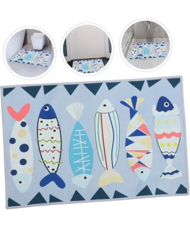 Alipis 2pcs Water-Absorbing Bath Bathmat Fish Bathroom Kitchen Carpet Non-Slip Floor Mat Printing for Xcm As Shownx2pcs mediumx2pcs - Buy Online on GoSupps.com