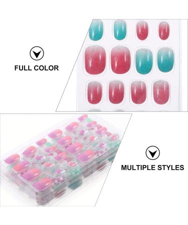 Minkissy Christmas Nails Kids Nail Stickers Christmas Fake Nails Candy Color Nail Tips Cartoon False Nail Tips Removeable Press On False Nails For Kids Nail Stickers Kids - Buy Online on GoSupps.com