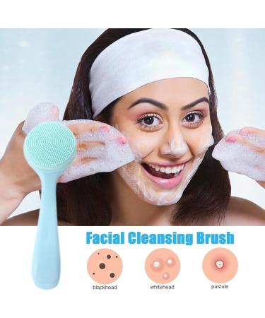 Silicone Manual Facial Cleansing Brush Skin Friendly Waterproof Face Cleaning Scrubber Exfoliator Cleanser Skin Friendly Face Scrubber for Blackheeads Whiteheads Makeup Residues Removal Blue - Buy Online on GoSupps.com