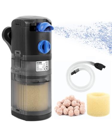 Omeco aquarium filter inner filter small 500L/h aquarium filter pump quiet 8W adjustable aquarium filter with oxygen supply and filtration accessories aquarium filter 30l 60l 120l sweet and sea - Buy Online on GoSupps.com
