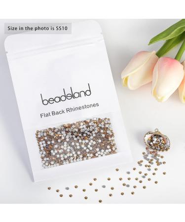 Beadsland 1440 Flat Back Rhinestones SS10 - Lighter Citrin Nail Crystals for Stunning Nail Art - Buy Online on GoSupps.com