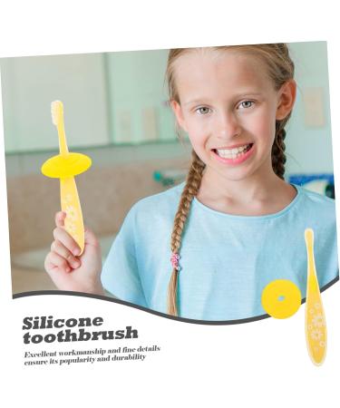 Homsfou Soft Silicone Baby Travel Toothbrush - Mouth Freshening Food-Grade Yellow - 1 Pack - Buy Online on GoSupps.com