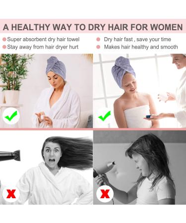 ACKSONSE HAARTURBAN 2-Piece Quick-Dry Microfiber Turban Towel Set for Women - Perfect for Long Hair - Gray Bandanas Included - Buy Online on GoSupps.com