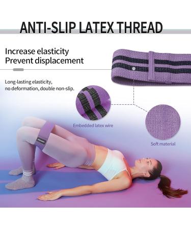 Resistance Bands for Women & Men - Fabric Exercise Bands for Workouts & Pull-Up Assistance in Gray Pink & Purple - Buy Online on GoSupps.com