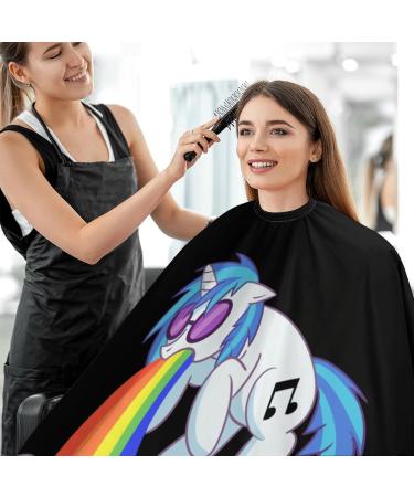 Rainbow Vomiting Unicorn Barber Cape | Adjustable Snap Hair Cutting Apron for Adults - Fun & Functional Salon Gear - Buy Online on GoSupps.com