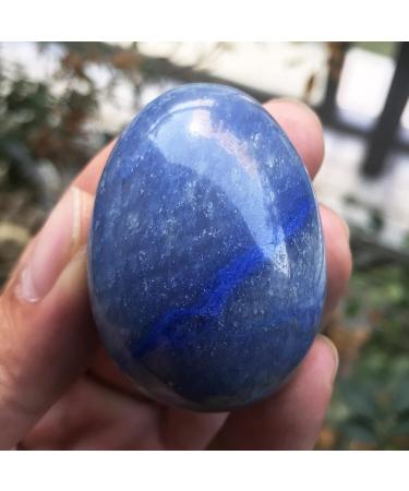 Ladeukoi Stone Egg Figurines - Polished Blue Aventurine Healing Crystal Easter Eggs with Wooden Stand - 45mm Tall | International Shipping - Buy Online on GoSupps.com