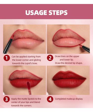 3PCS Matte Liquid Lipstick & Lip Liner Kit - Long-Lasting Waterproof 2-IN-1 Pigmented Gloss Set for Effortless Lips Makeup (Set 01) | International Shipping Available - Buy Online on GoSupps.com