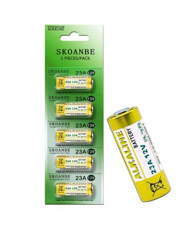 SKOANBE 5PCS 23A 12V Premium Alkaline Battery 5 Count (Pack of 1)