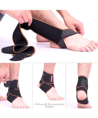 Adjustable Breathable Ankle Support Brace | Elastic Nylon Material | Ideal for Sports | Fits Most Sizes | Orange - Buy Online on GoSupps.com
